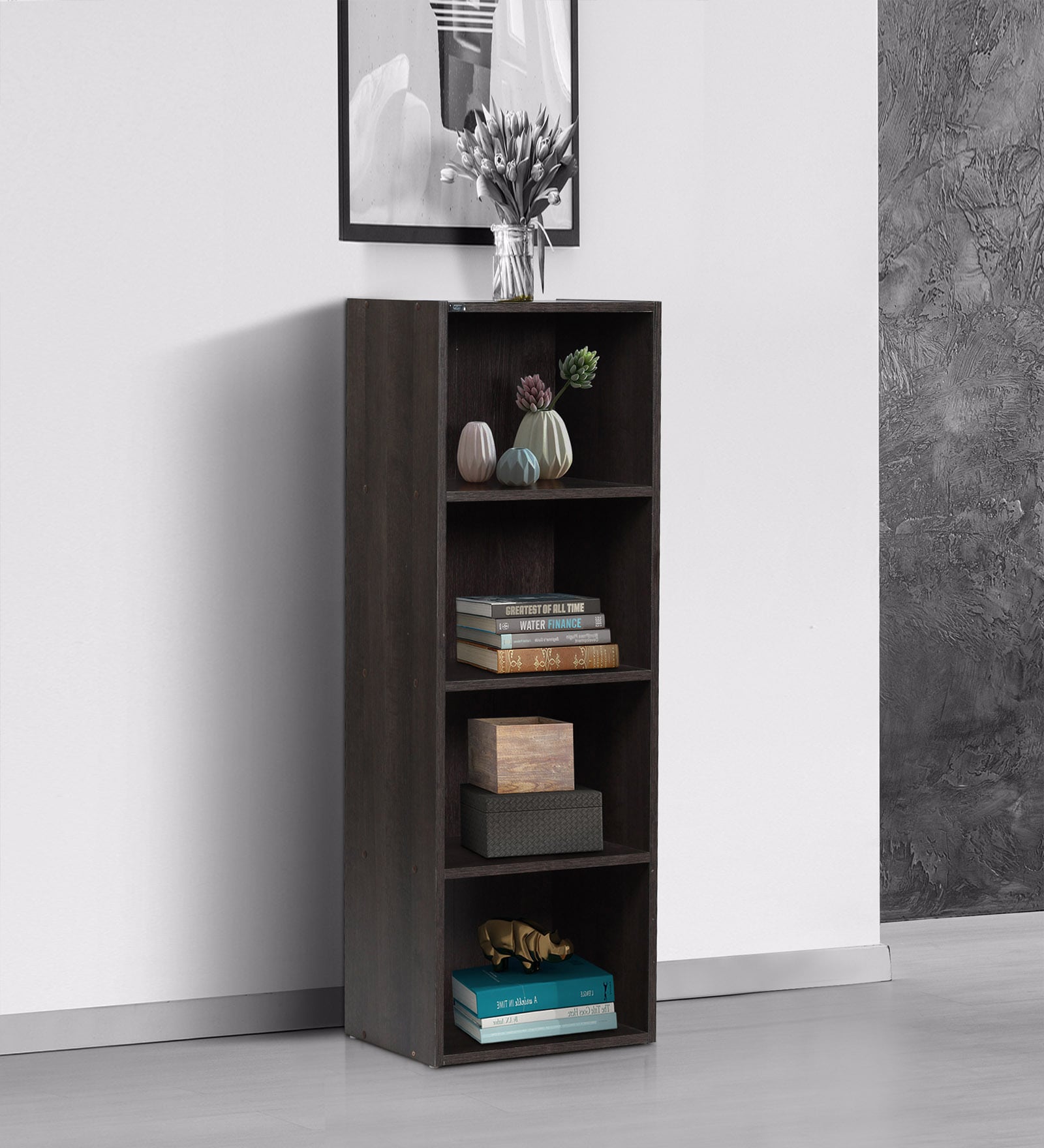 Muo Book Shelf in Charcoal Oak Finish