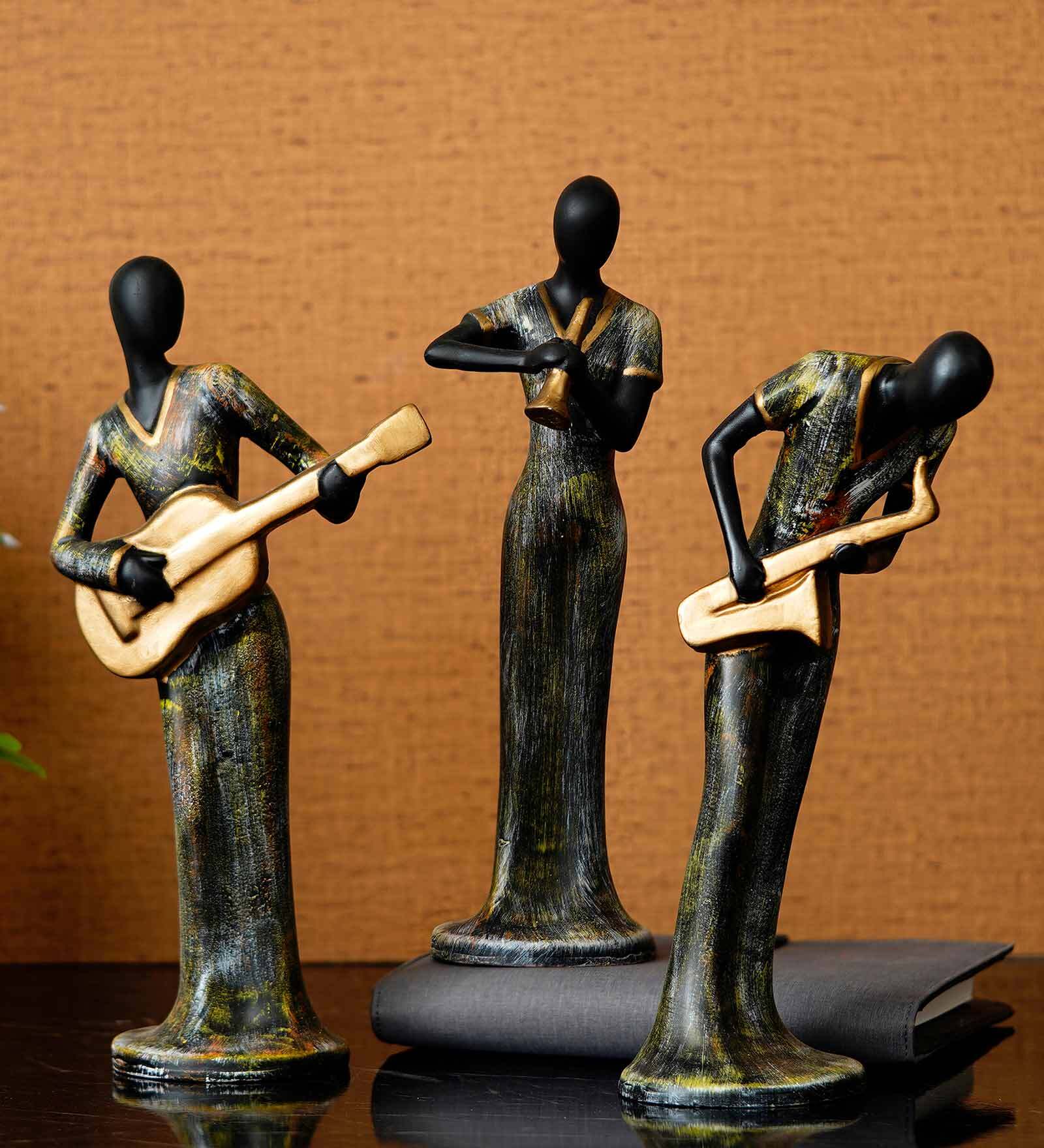 Muscial Ladies (Set Of 3) Polyresin Human Figurine