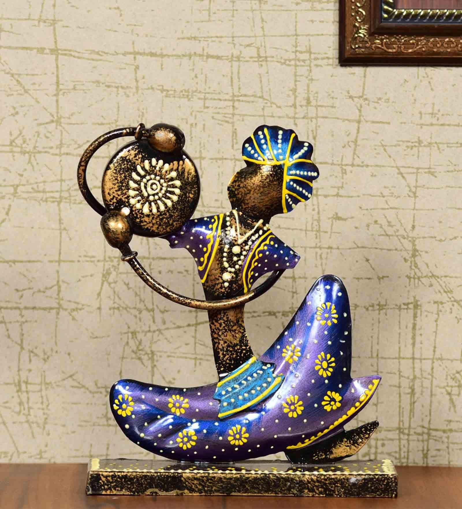 Blue Iron Musician Figurine
