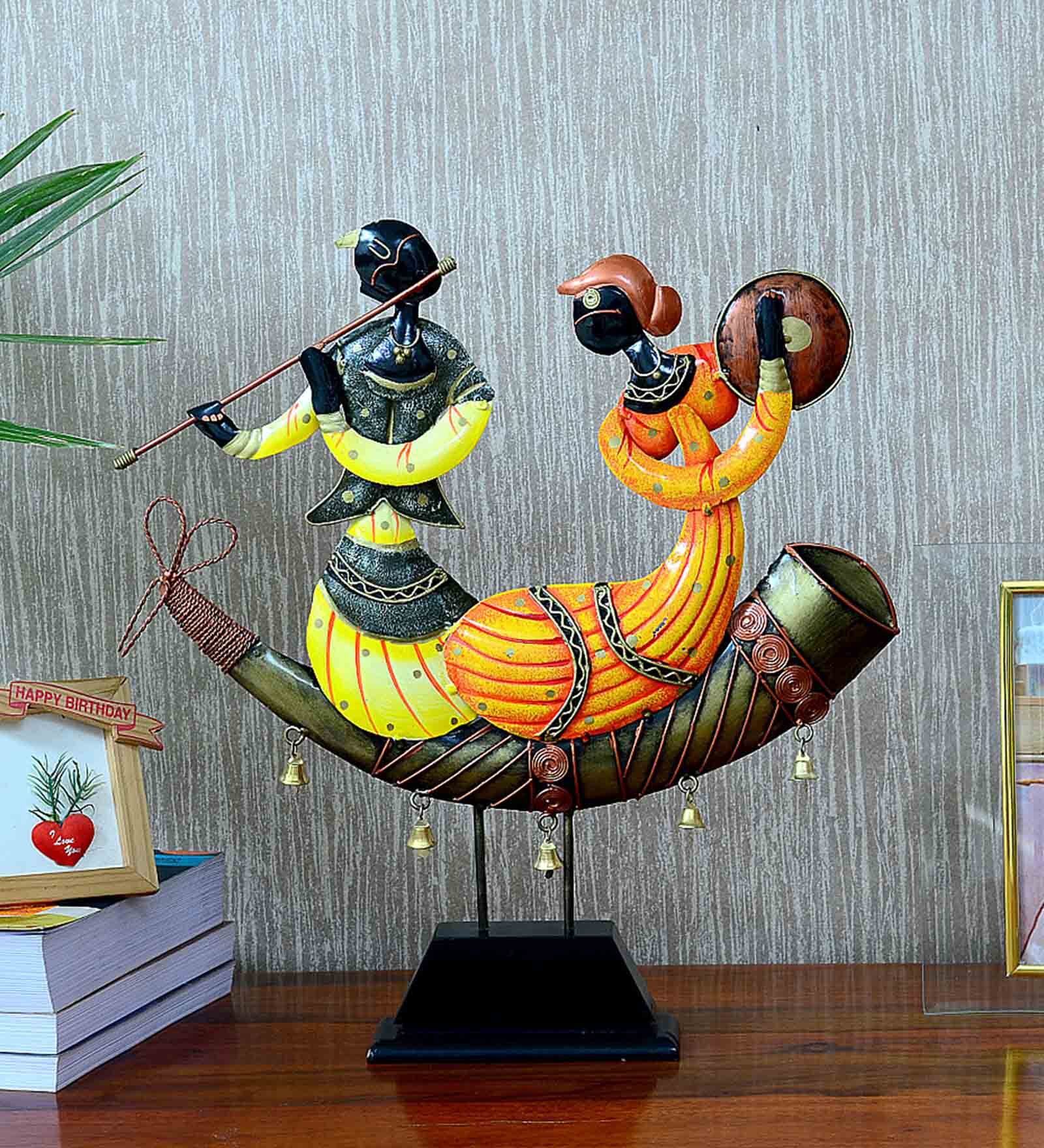 Yellow Iron Musician Figurine