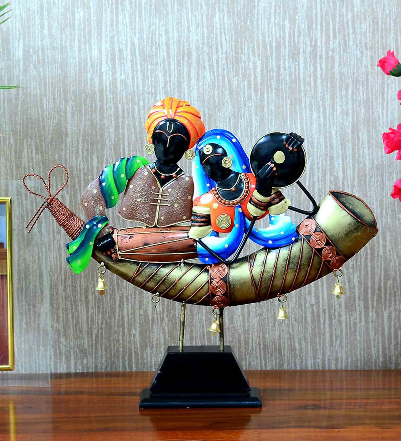 Multicolour Iron Musician Figurine