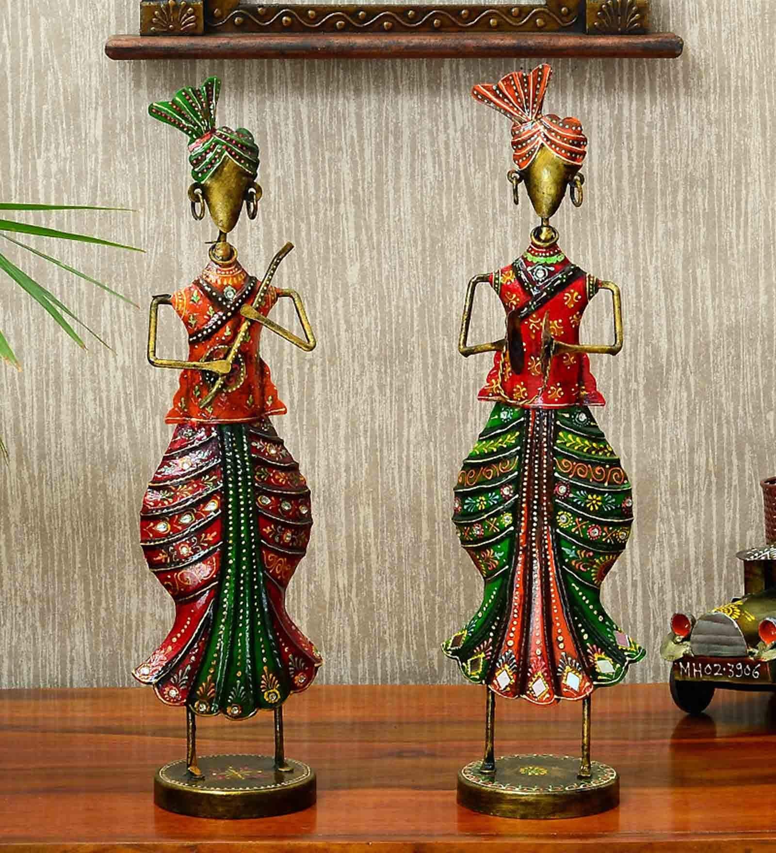 Iron Multicolor Figurine Set of 3