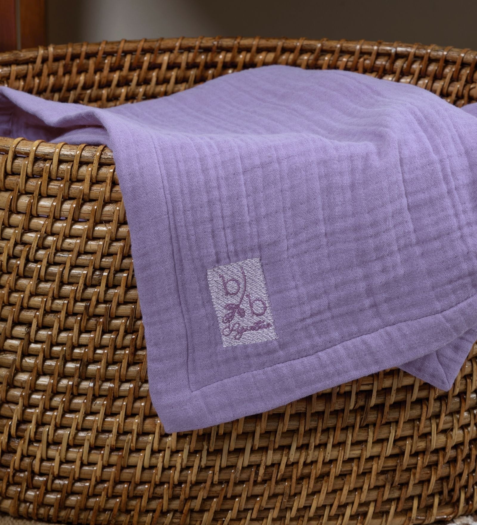 Lilac Muslin 4 Layer Hand Towel Set Of 2