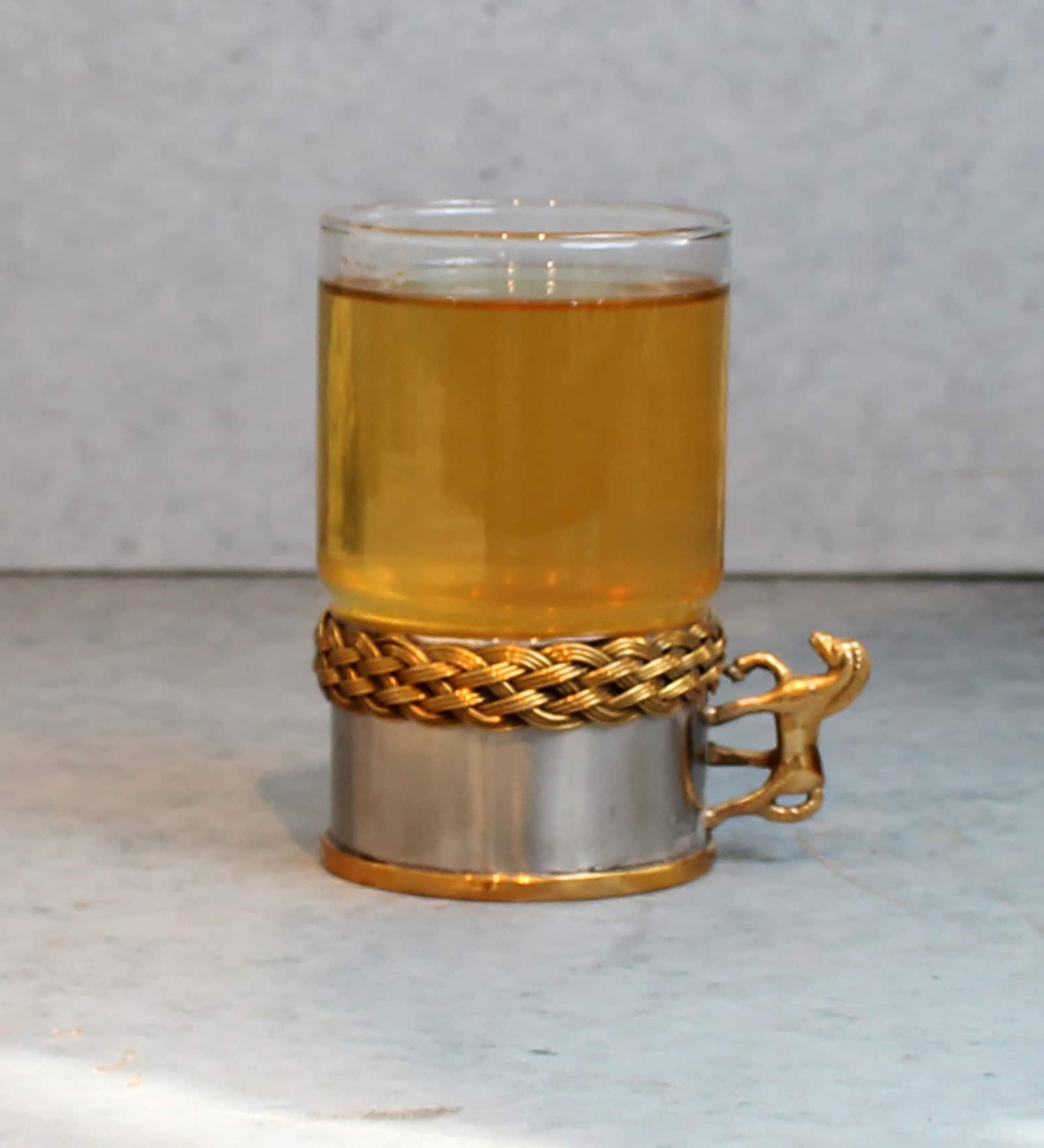 Mustang 250ml Gold & Brass Glass Coffee Mug