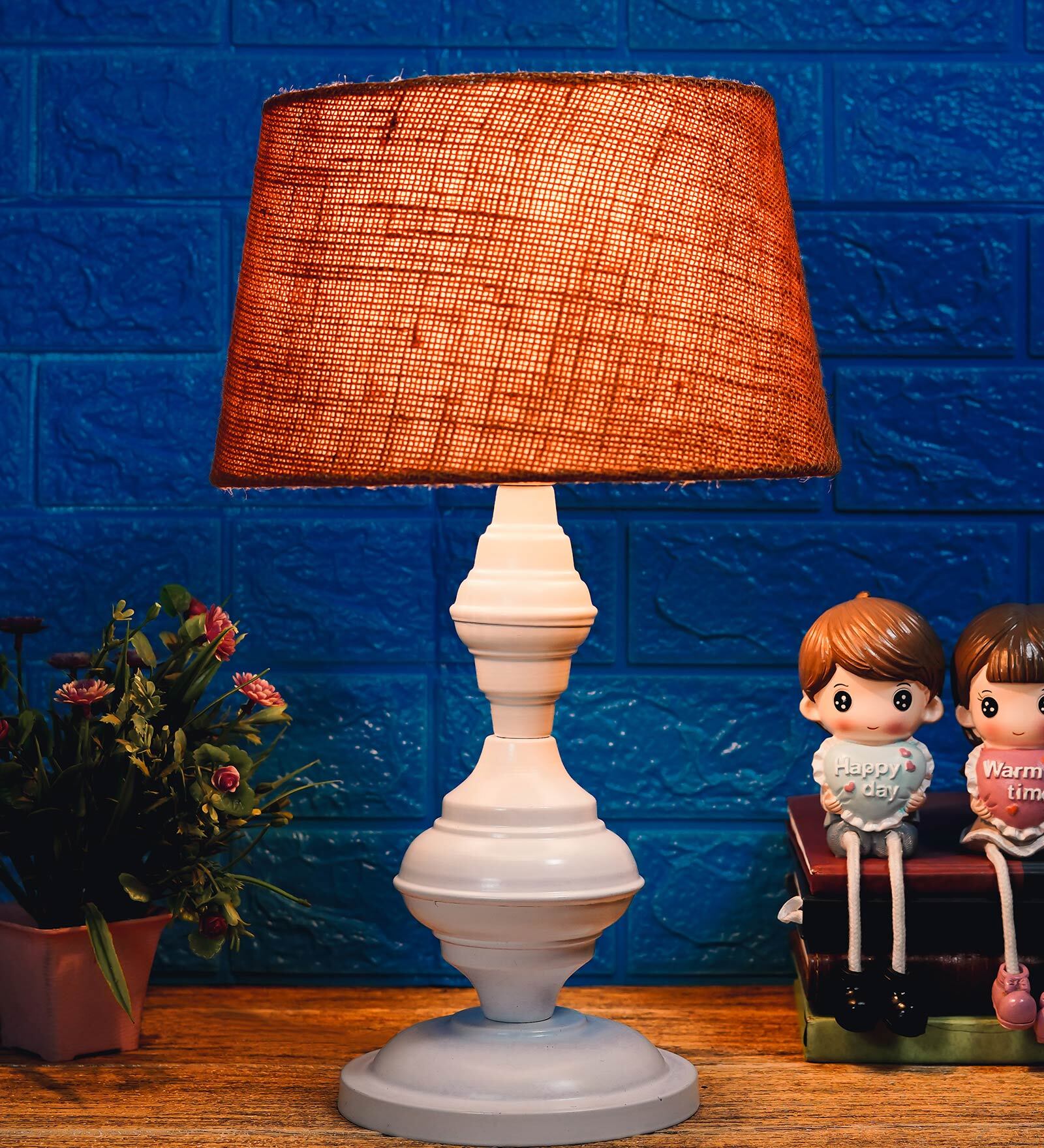 Mustard Shade Table Lamp With Metal Base