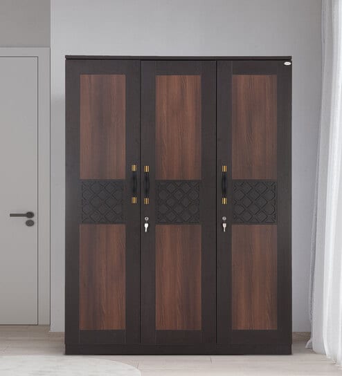 Muar 3 Door Wardrobe In Brown Color