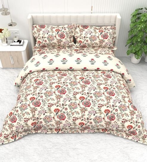 Mughal 4-Piece Combo Of Double Bed Cold Weather Comforter & Bedsheet Set