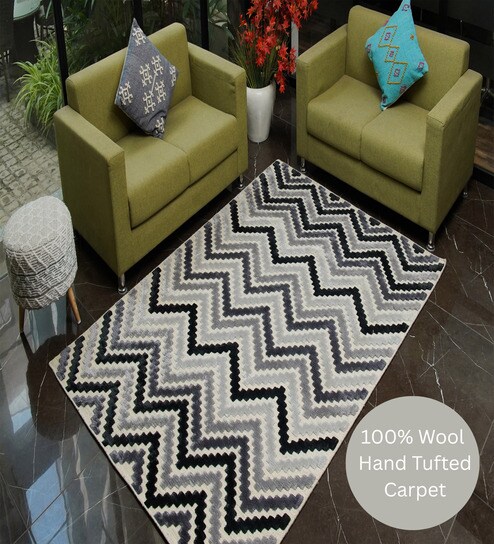 the woven legacy Mutlicolor Abstract Wool Hand Woven Carpet-picture-20