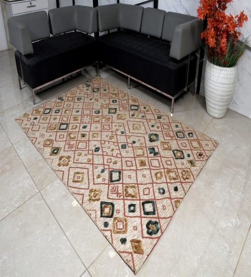 Mutlicolor Geometrical Wool Hand Tufted Carpet