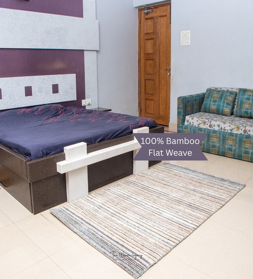 the woven legacy Mutlicolor Stripes Bamboo Hand Loom Carpet-picture-24