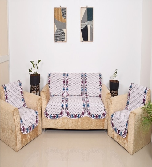 Multicolor 5 Seater Floral 10Pcs Sofa Covers