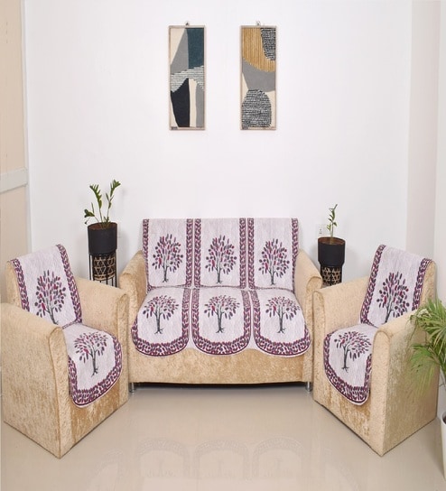 Multi 5 Seater Floral 10Pcs Sofa Covers