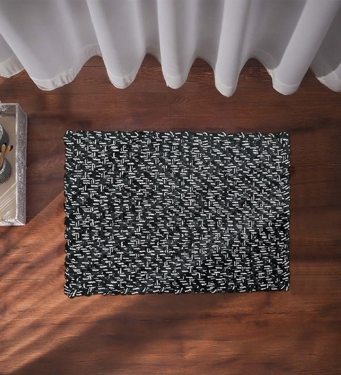 Black Polypropylene 16X24 Inches Anti-Skid Bath Mat