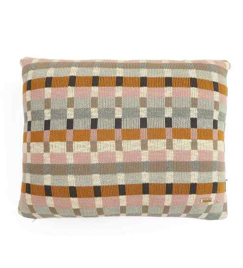 Multi Color 100% Cotton Awning Stripe 16X16 Inches Knitted Cushion Cover