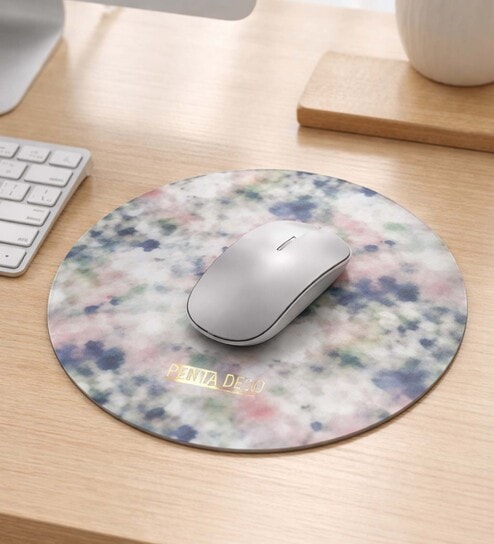 Multi-colour Shade Leather Round Mousepad