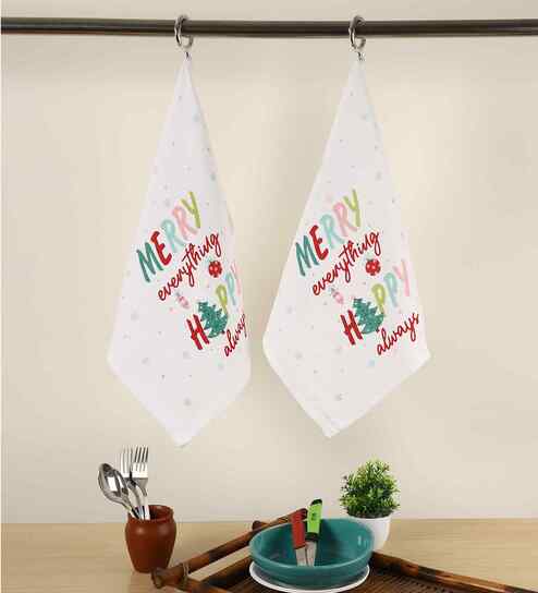 Multicolor Cotton Printed 90 GSM Hand Towels (2 Pc)