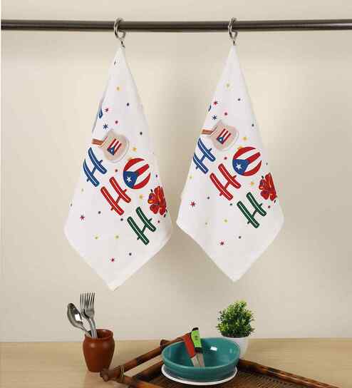 Multicolor Cotton Printed 90 GSM Hand Towels (2 Pc)