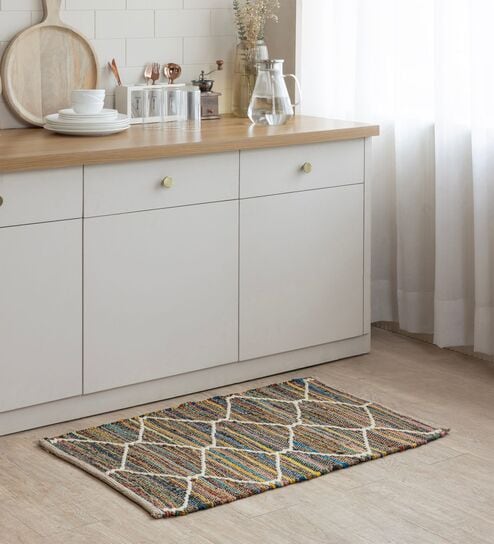 Multi Geometric Hand Woven 3 Ft X 2 Ft Dhurrie