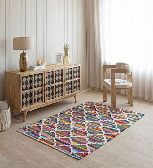 Multi Traditional Hand Woven 6 Ft X 4 Ft  Dhurrie