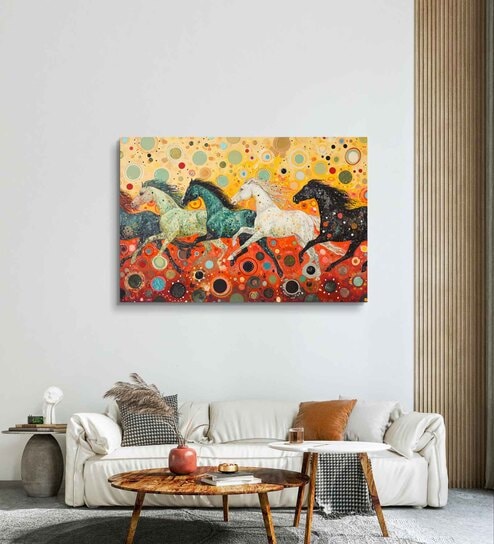 Multicolor  Abstract Running Horse Gallery  Landscape Painting