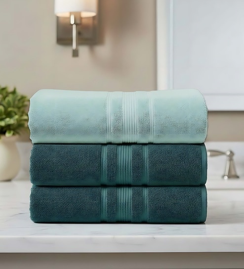 Multicolor Soft Cotton 500 GSM Solid Bath Towel Pack Of 3