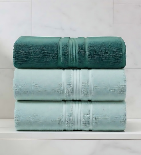 Multicolor Soft Cotton 500 GSM Solid Bath Towel Pack Of 3
