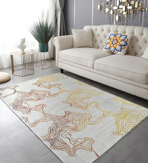 multicolor Abstract 3 ft x 5 ft Machine Made Carpet