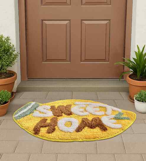 Multicolor Abstract Cotton Blend 24x16 Inches Anti Skid Door Mat