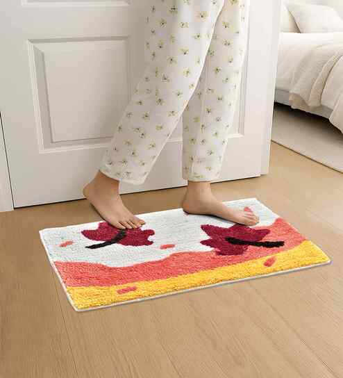 Multicolor Abstract Cotton Blend 24x16 Inches Anti Skid Door Mat