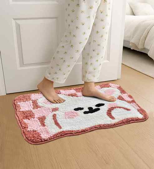 Multicolor Abstract Cotton Blend 24x16 Inches Anti Skid Door Mat