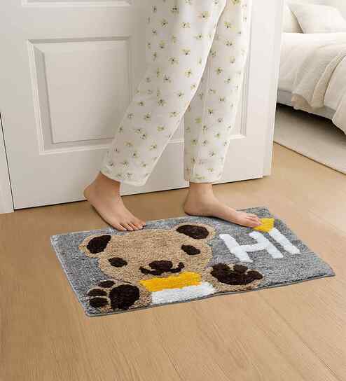Multicolor Abstract Cotton Blend 24x16 Inches Anti Skid Door Mat