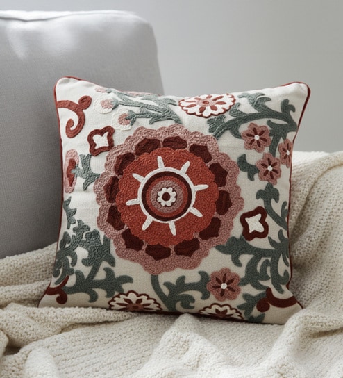 Multicolor Abstract Cotton Hand Crafted Cushion Covers