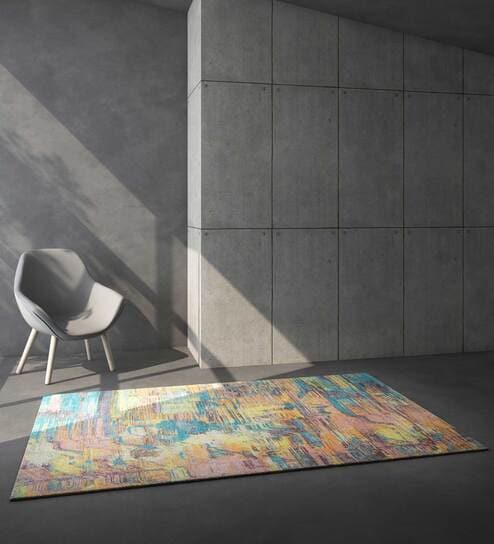 Multicolor Abstract Wool 8 x 10 ft Hand Knotted Carpet