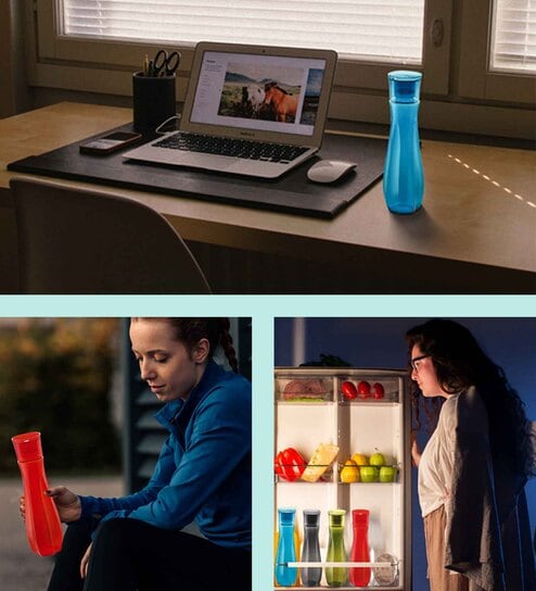 Multicolor Plastic (Set of 4) Floret Water Bottle