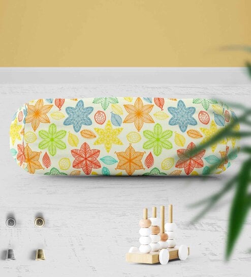 Multicolor Canvas Printed 16x6 Inches Bolster Covers (Pack of 2) Artzfolio