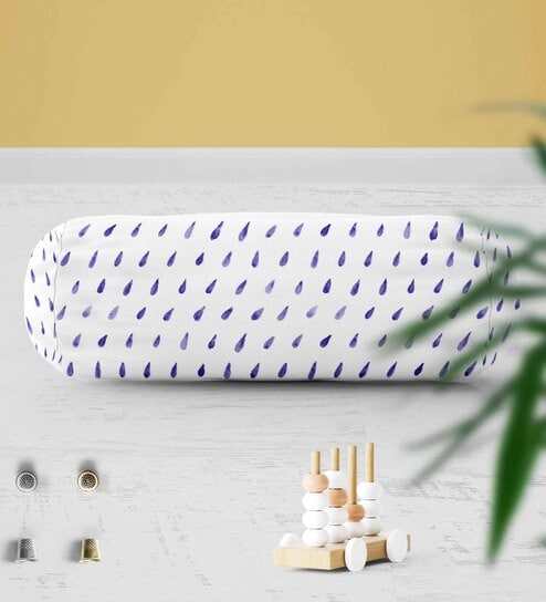 White Canvas Printed 16x6 Inches Bolster Covers (Pack of 2) Artzfolio