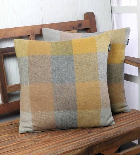 Multicolor Checkered Cotton 16 x 16 Inches Cushion Cover