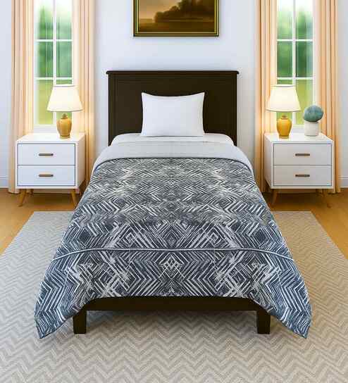 Cotton Abstract 300 GSM Single Bed Reversible Comforter