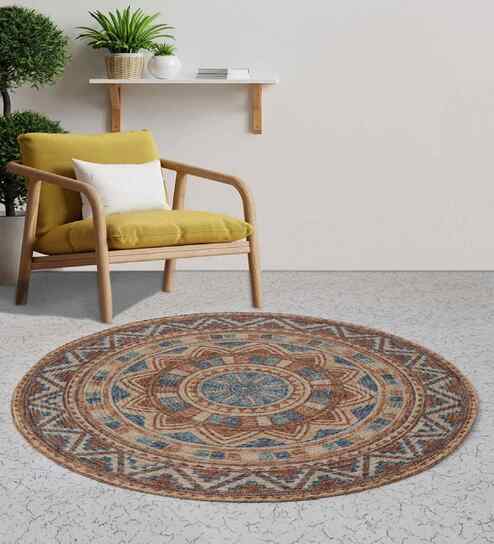 Milana Ethnic Cotton 90x90 cm Round Rug