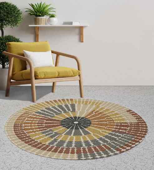 Harsa Boho Cotton 90x90 cm Round Rug