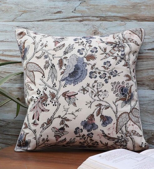 Multicolor Cotton Floral 16x16 inches Cushion Covers (1Pc)