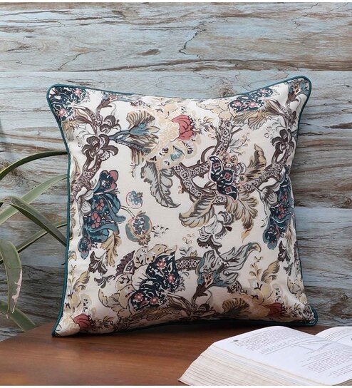 Multicolor Cotton Floral 16x16 inches Cushion Covers (1Pc)