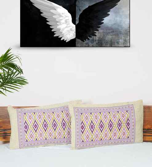 Multicolor Cotton Premium Quality 210 TC (18*28 Inches) Pillow Covers Set