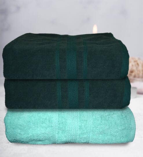 Multicolor Cotton Solid 500 GSM Bath Towels (Set of 3)
