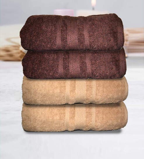Multicolor Cotton Solid 500 GSM Bath Towels (Set of 4)