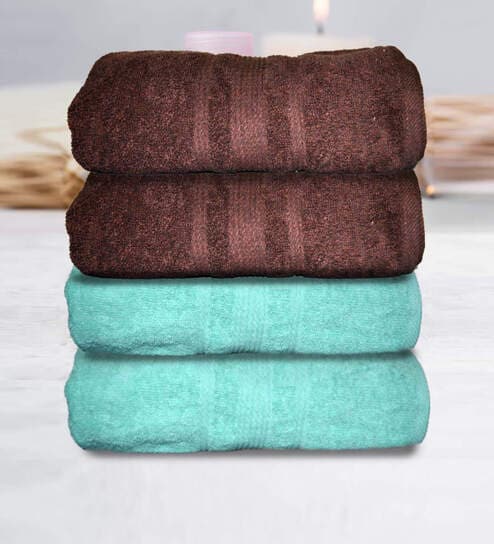 Multicolor Cotton Solid 500 GSM Bath Towels (Set of 4)
