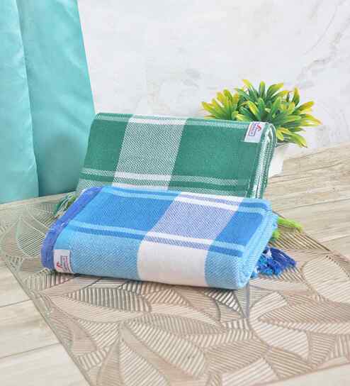 Multicolor Cotton Striped 225 GSM Bath Towels Pack of 2