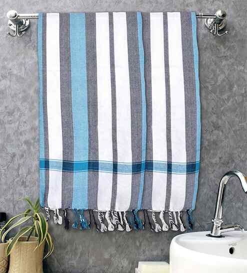 Multicolor Cotton Striped 225 GSM Bath Towels Pack of 2
