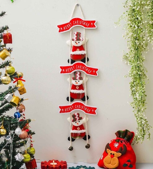Multicolor Fabric Christmas Wall Hanging