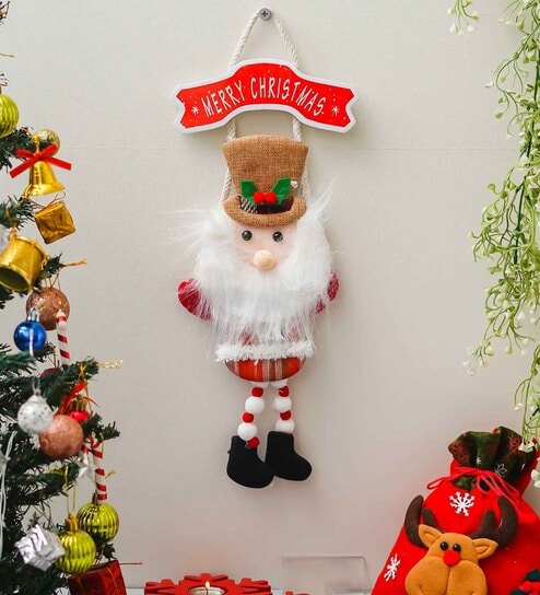 Multicolor Fabric Christmas Wall Hanging